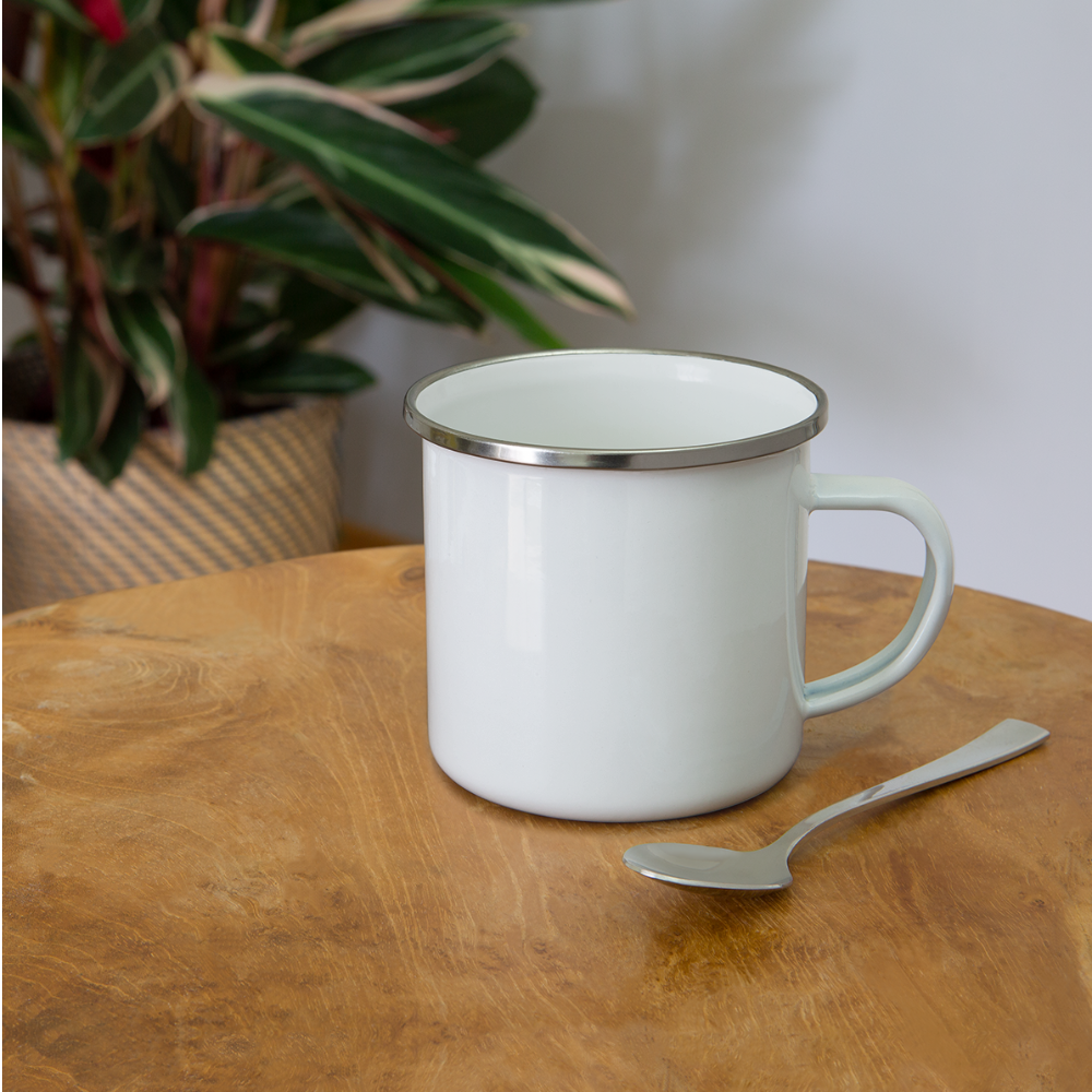 I LOVE SCHWANITZ EMAILLE-TASSE - Weiß
