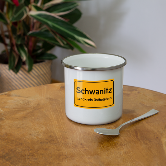 SCHWANITZ EMAILLE-TASSE - Weiß
