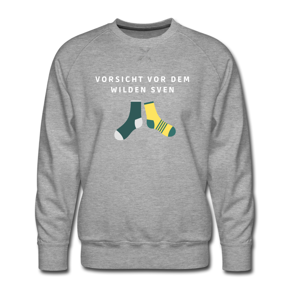 Wilder Sven Herren Premium Pullover - Grau meliert