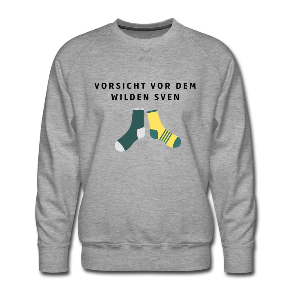 Wilder Sven Herren Premium Pullover - Grau meliert