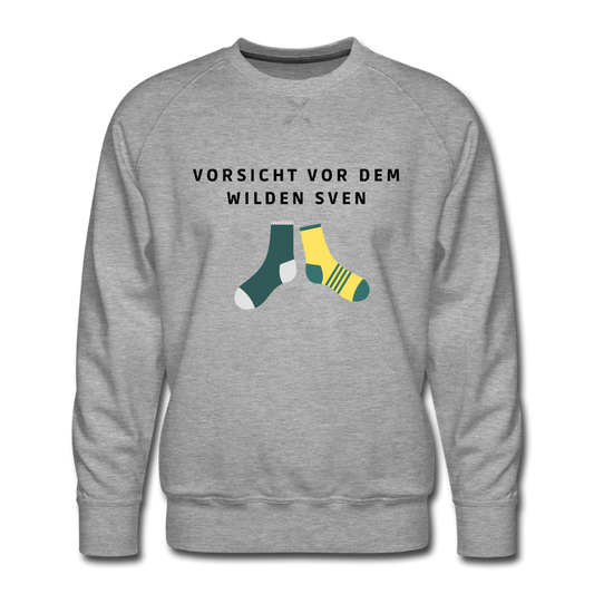 Wilder Sven Herren Premium Pullover - Grau meliert