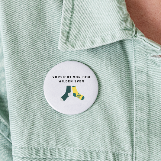 Wilder Sven Buttons groß 56 mm (5er Pack) - Weiß