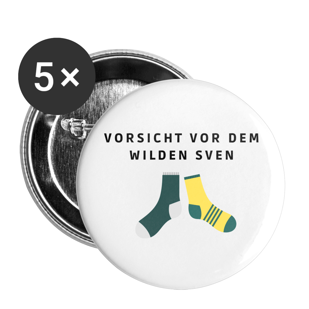 Wilder Sven Buttons mittel 32 mm (5er Pack) - Weiß