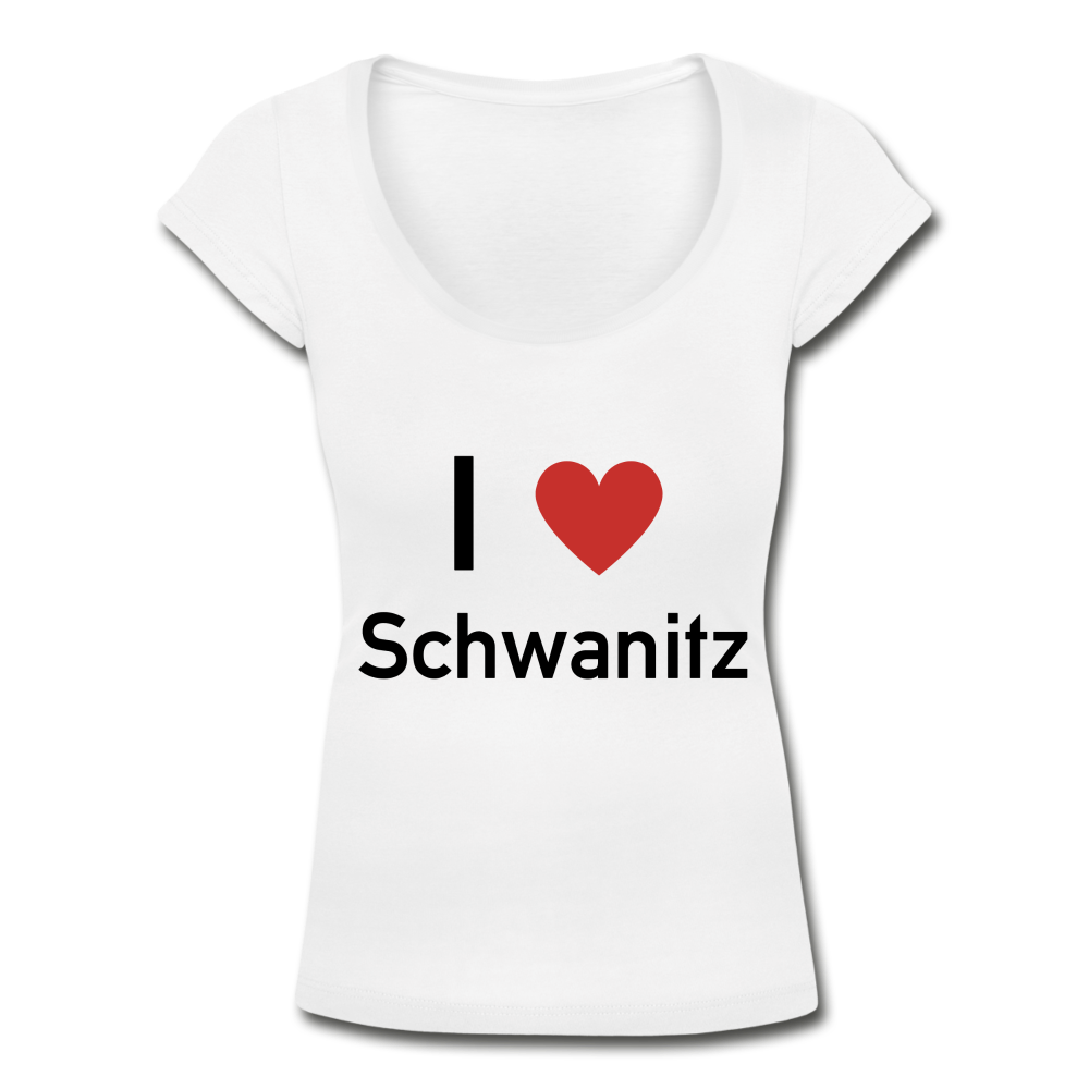 I LOVE SCHWANITZ DAMEN SHIRT MIT U-AUSSCHNITT - Weiß