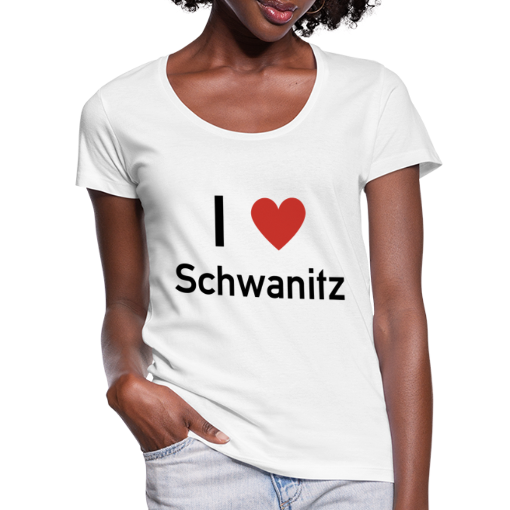 I LOVE SCHWANITZ DAMEN SHIRT MIT U-AUSSCHNITT - Weiß