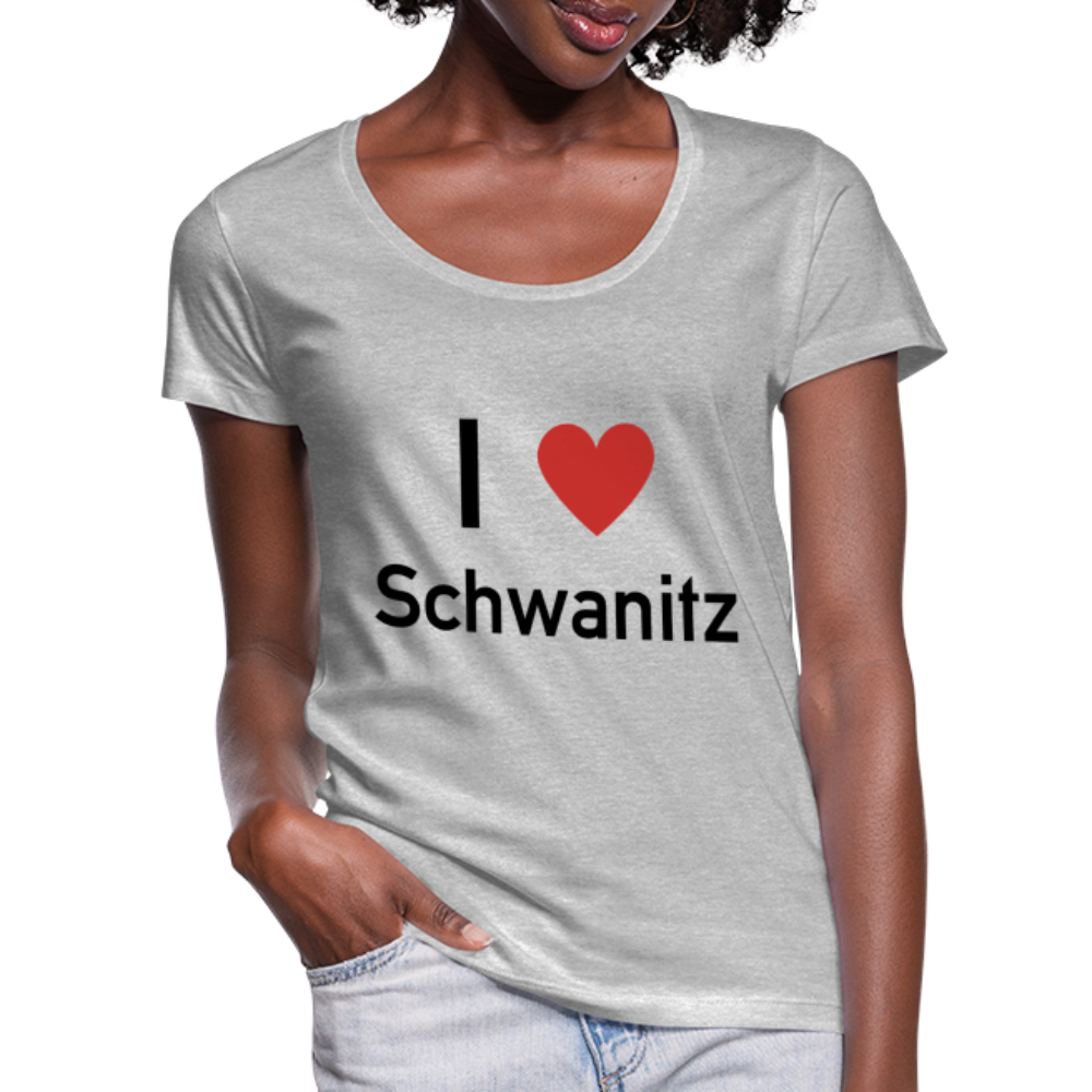 I LOVE SCHWANITZ DAMEN SHIRT MIT U-AUSSCHNITT - Grau meliert