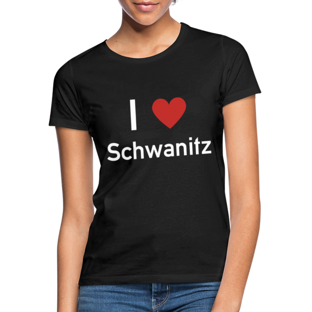 I love Schwanitz Damen T-Shirt - Schwarz