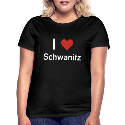 I love Schwanitz Damen T-Shirt - Schwarz