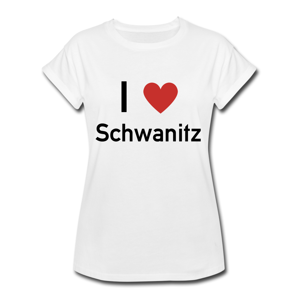 I LOVE SCHWANITZ DAMEN OVERSIZE SHIRT - Weiß