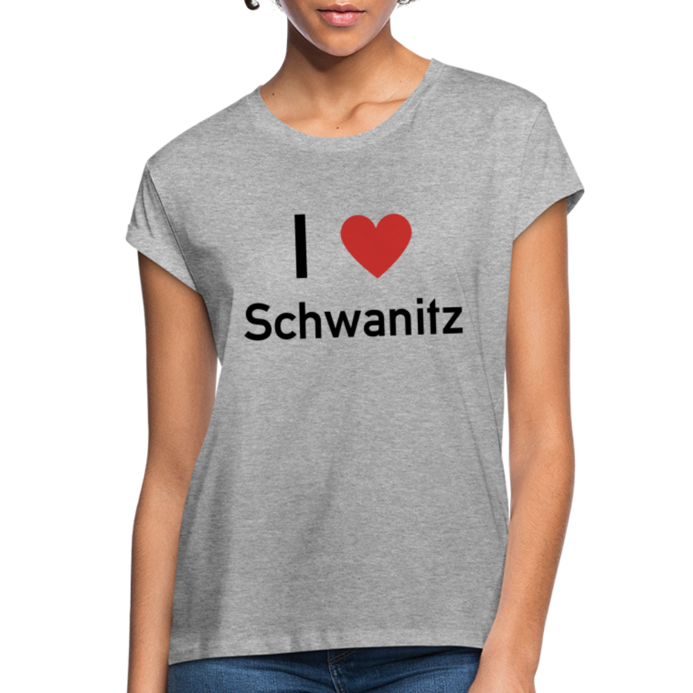 I LOVE SCHWANITZ DAMEN OVERSIZE SHIRT - Grau meliert