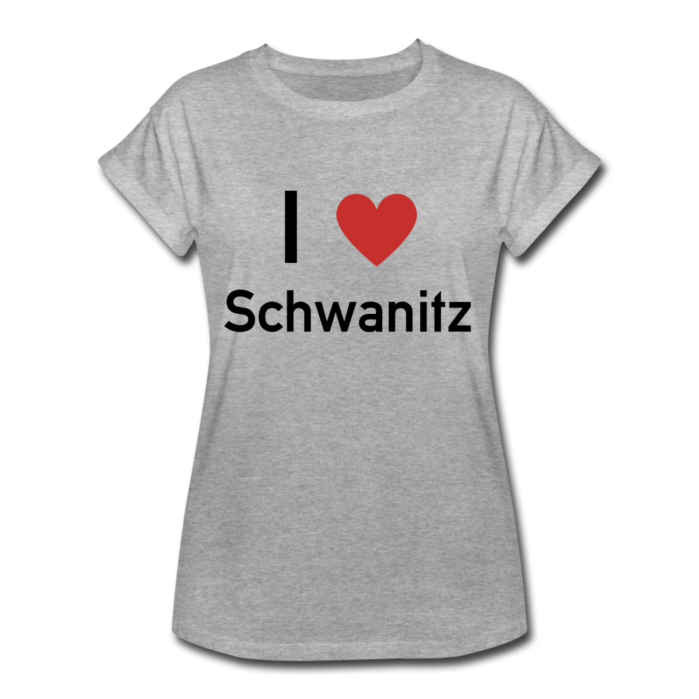 I LOVE SCHWANITZ DAMEN OVERSIZE SHIRT - Grau meliert