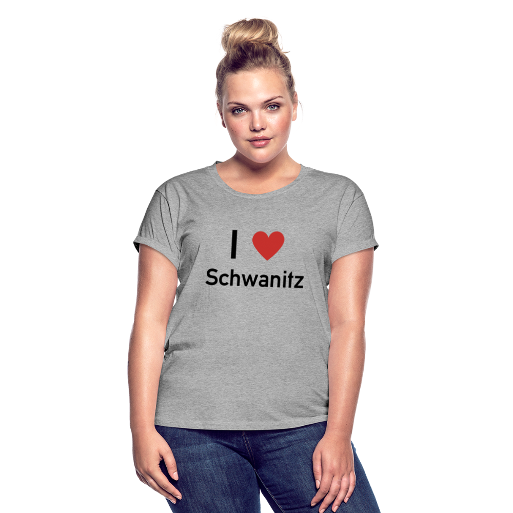 I LOVE SCHWANITZ DAMEN OVERSIZE SHIRT - Grau meliert