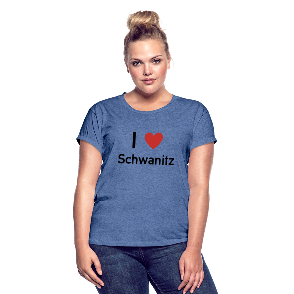 I LOVE SCHWANITZ DAMEN OVERSIZE SHIRT - Denim meliert