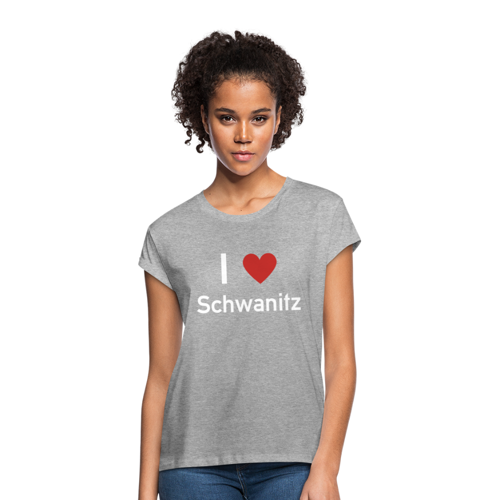 I love Schwanitz Damen Oversize T-Shirt - Grau meliert