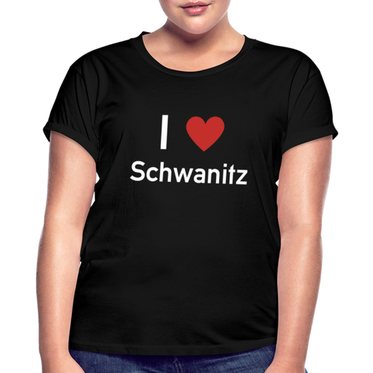 I LOVE SCHWANITZ DAMEN OVERSIZE SHIRT - Schwarz