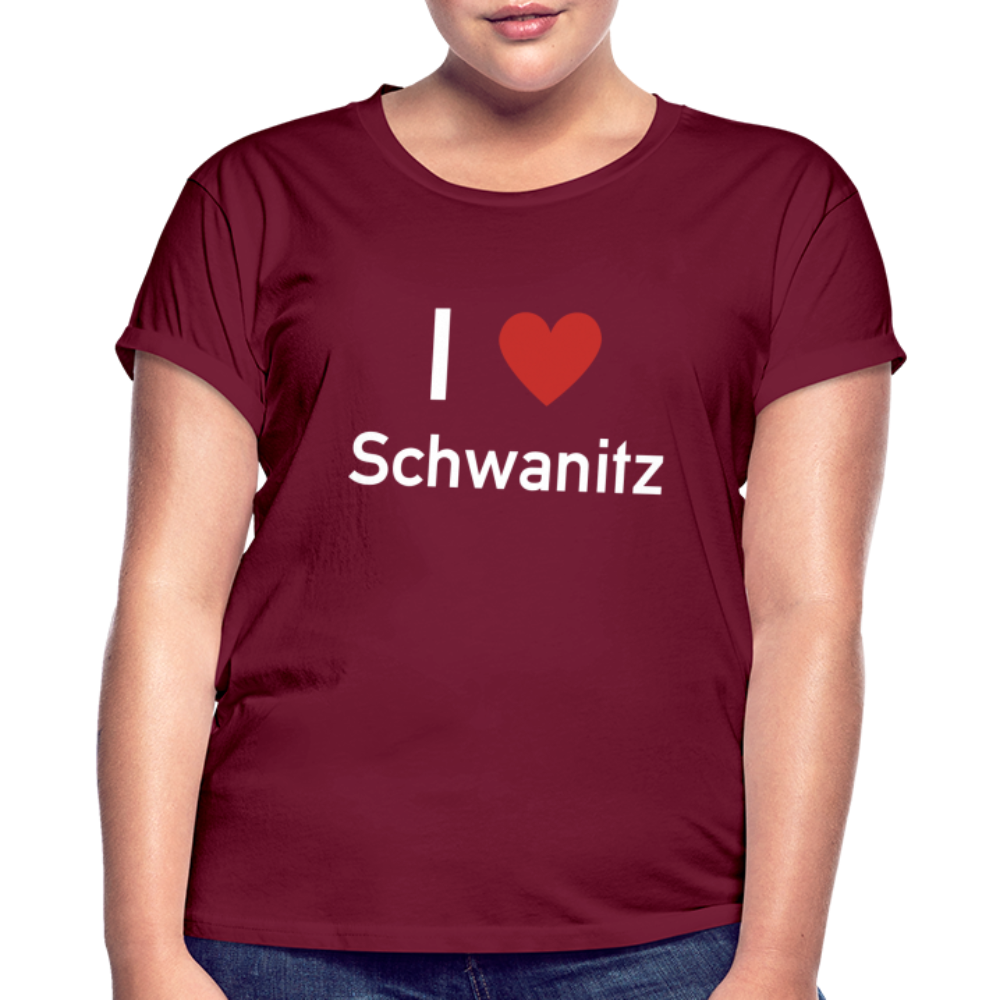 I LOVE SCHWANITZ DAMEN OVERSIZE SHIRT - Bordeaux