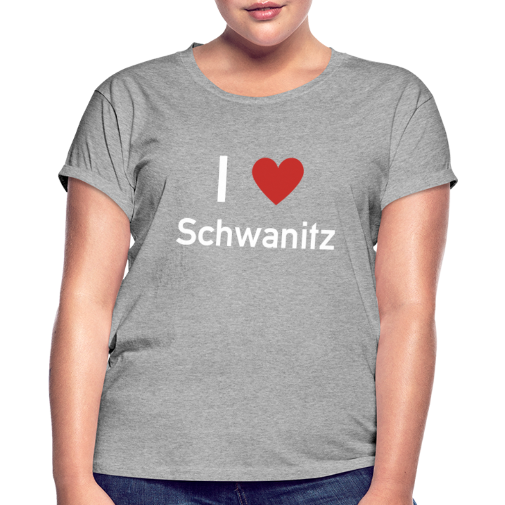 I LOVE SCHWANITZ DAMEN OVERSIZE SHIRT - Grau meliert