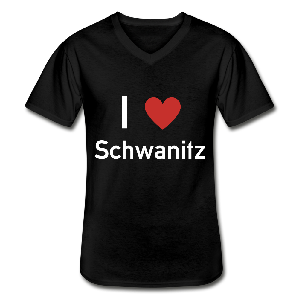 I LOVE SCHWANITZ HERREN SCHIRT MIT V-AUSSCHNITT - Schwarz