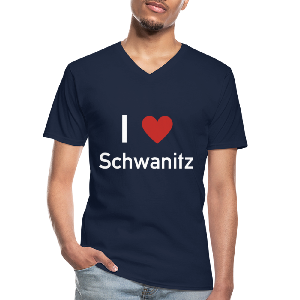 I LOVE SCHWANITZ HERREN SCHIRT MIT V-AUSSCHNITT - Navy