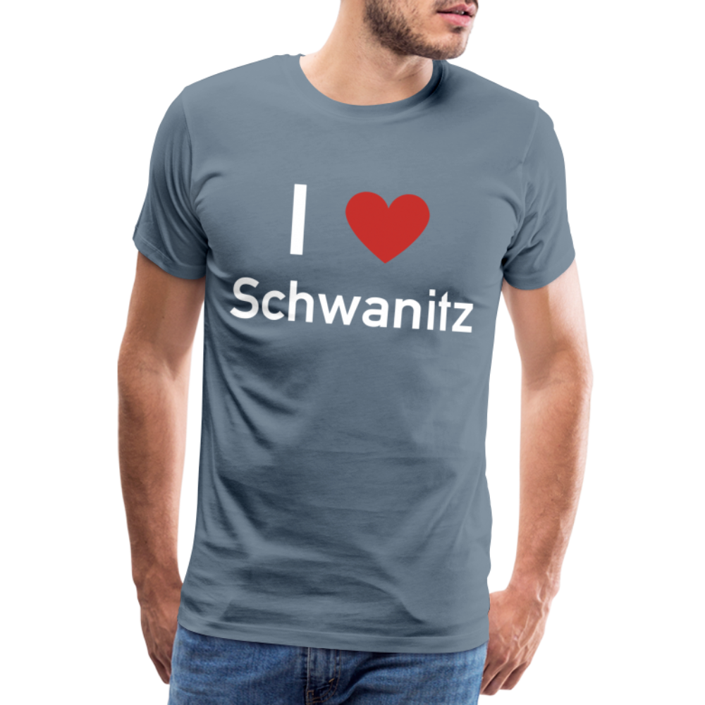 I LOVE SCHWANITZ HERREN SHIRT - Blaugrau