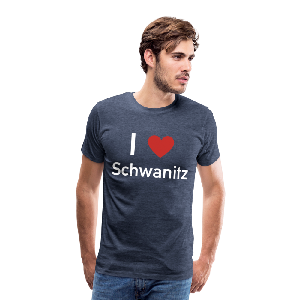 I LOVE SCHWANITZ HERREN SHIRT - Blau meliert