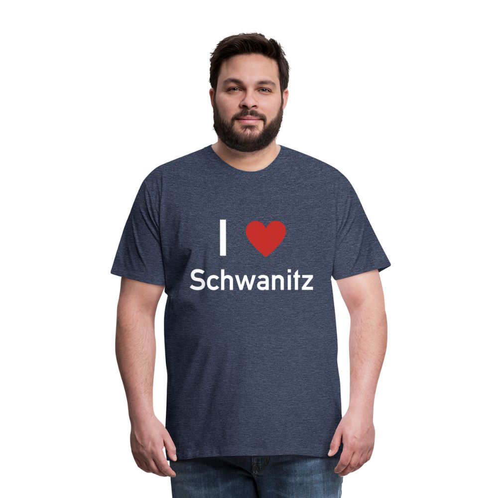 I LOVE SCHWANITZ HERREN SHIRT - Blau meliert