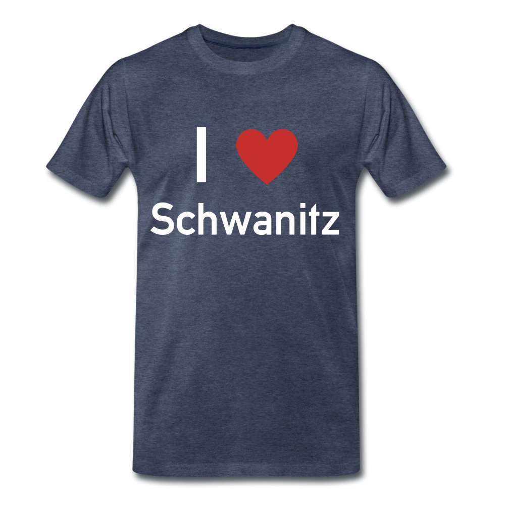I LOVE SCHWANITZ HERREN SHIRT - Blau meliert