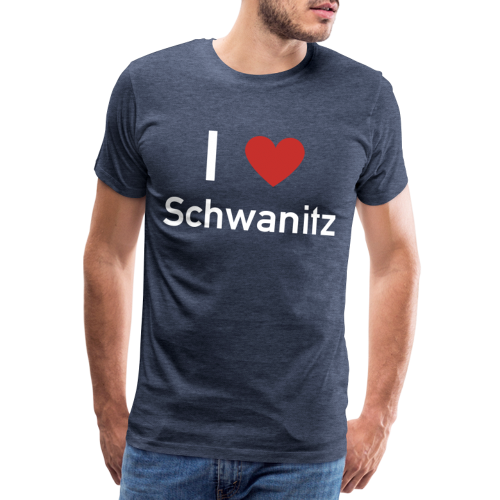 I LOVE SCHWANITZ HERREN SHIRT - Blau meliert