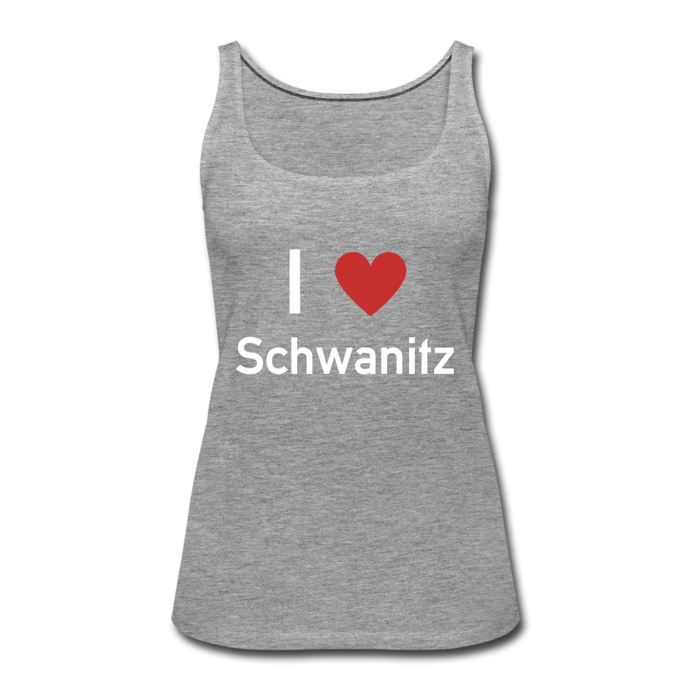 I LOVE SCHWANITZ DAMEN TANK-TOP - Grau meliert