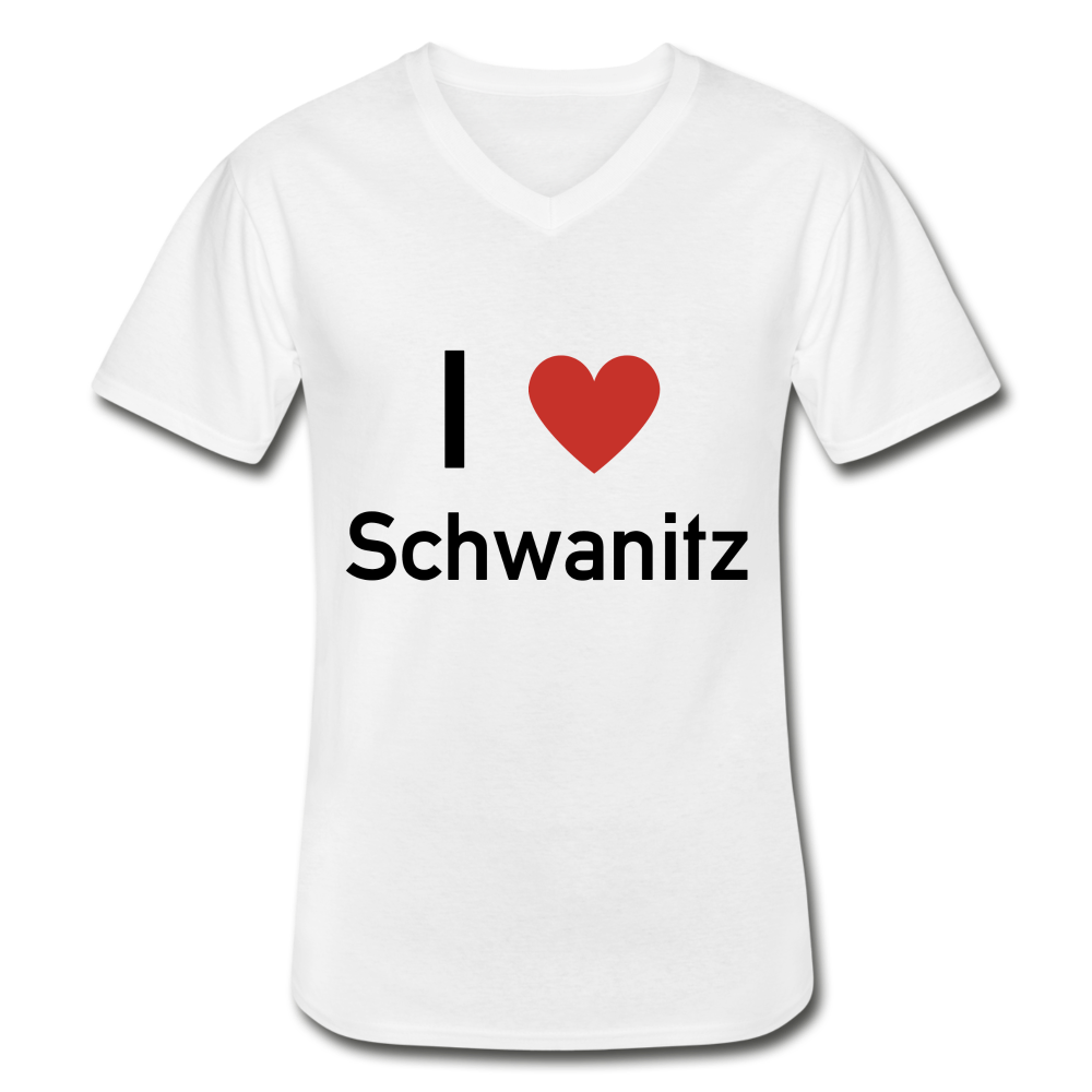 I LOVE SCHWANITZ HERREN SHIRT MIT V-AUSSCHNITT - Weiß