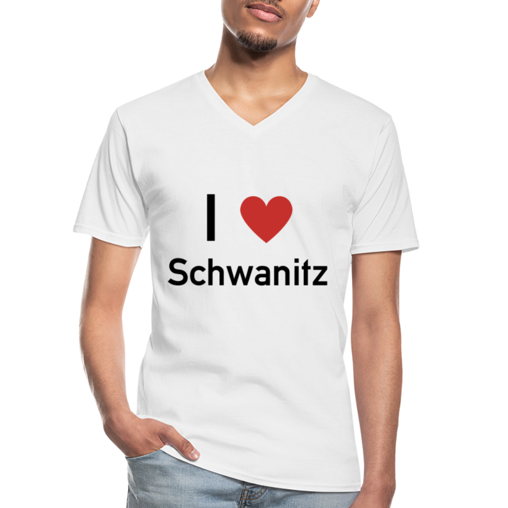 I LOVE SCHWANITZ HERREN SHIRT MIT V-AUSSCHNITT - Weiß