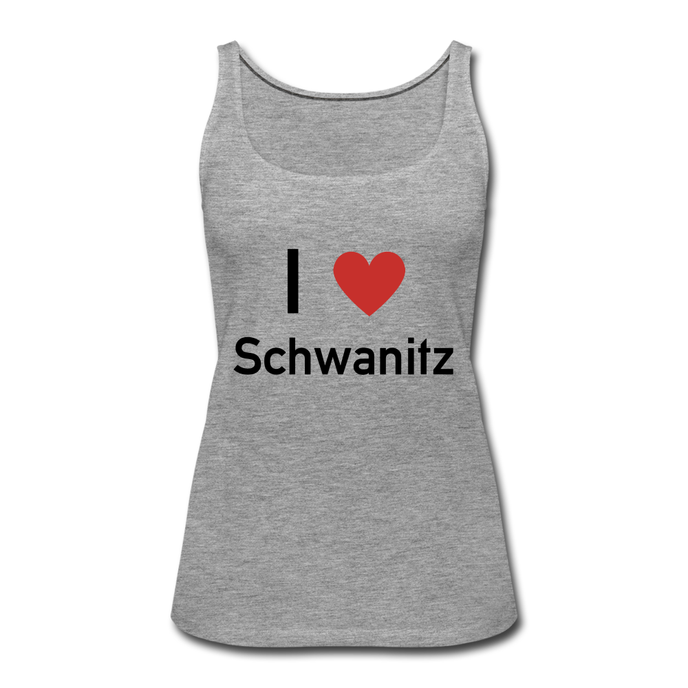 I LOVE SCHWANITZ DAMEN TANK-TOP - Grau meliert