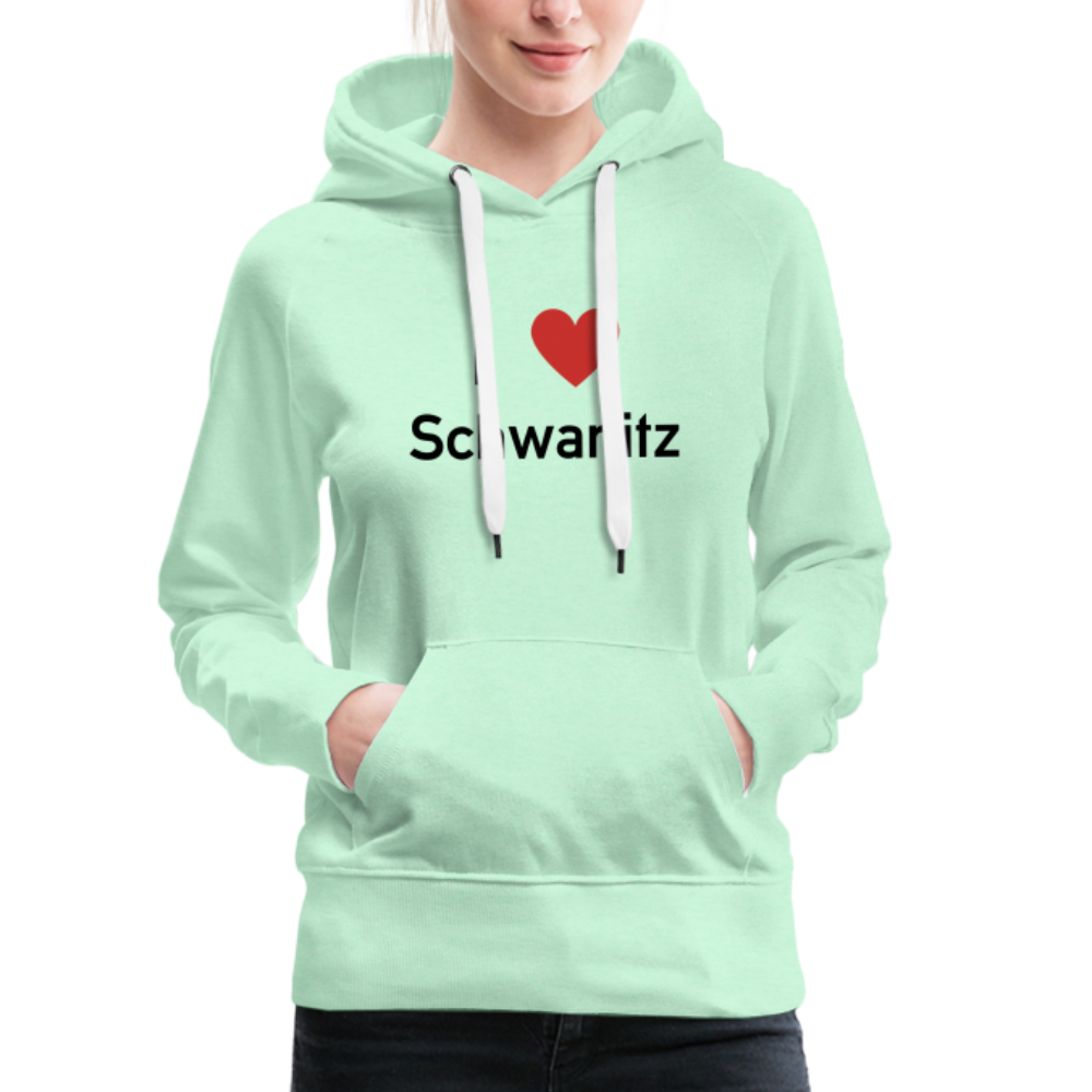 I LOVE SCHWANITZ DAMEN HOODIE - helles Mintgrün