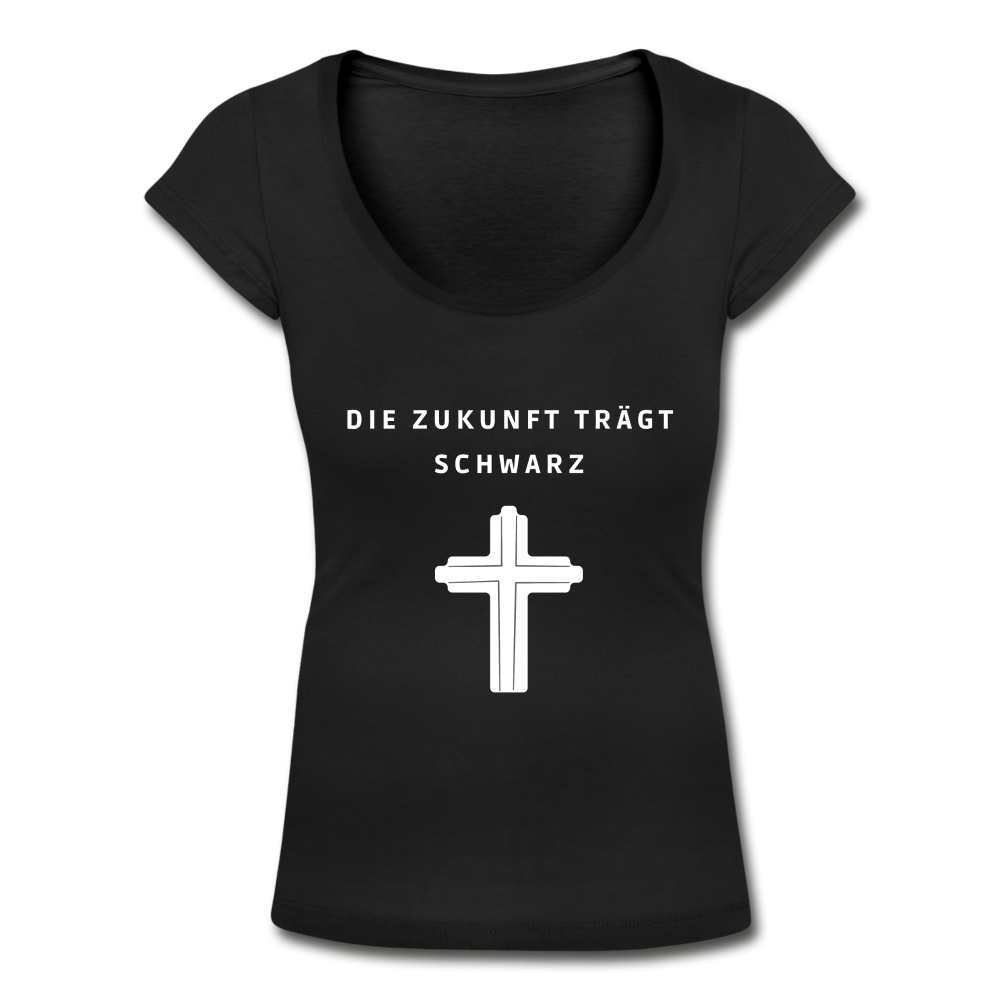 Die Zukunft trägt Schwarz Damen-Shirt mit U-Ausschnitt - Schwarz