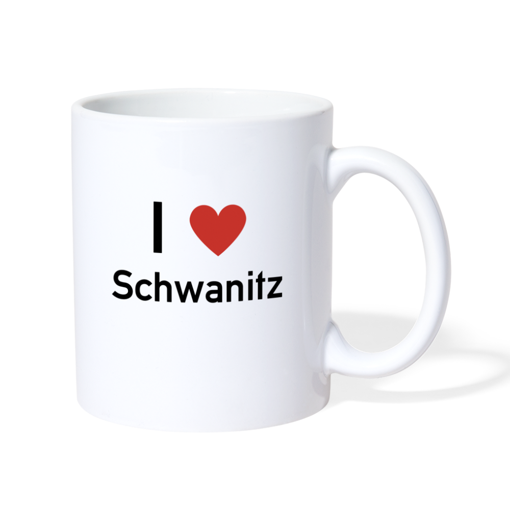 I LOVE SCHWANITZ TASSE - Weiß