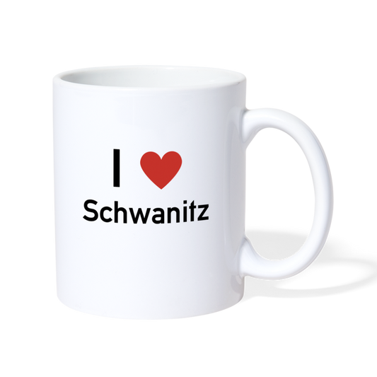 I LOVE SCHWANITZ TASSE - Weiß