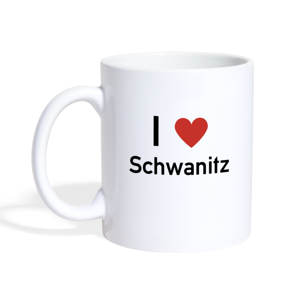 I LOVE SCHWANITZ TASSE - Weiß