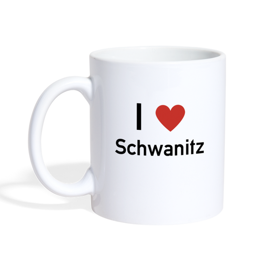 I LOVE SCHWANITZ TASSE - Weiß
