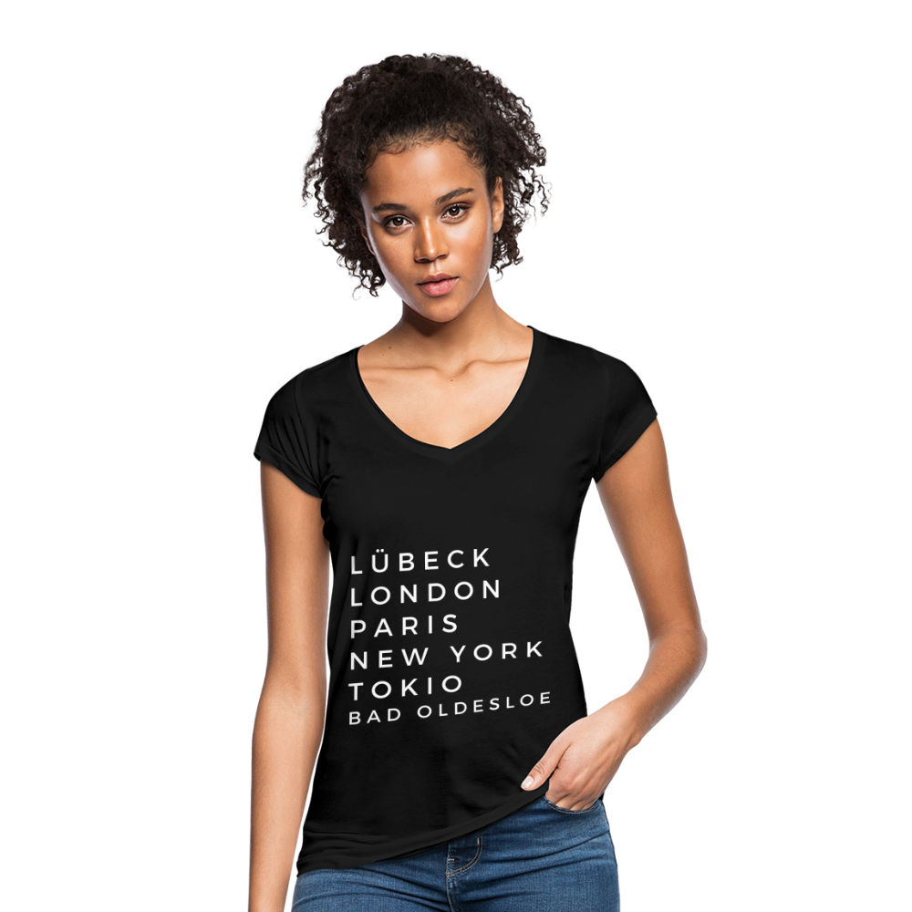 Bad Oldesloe Damen Vintage T-Shirt - Schwarz