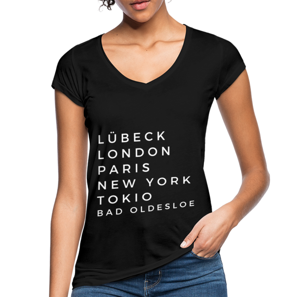 Bad Oldesloe Damen Vintage T-Shirt - Schwarz