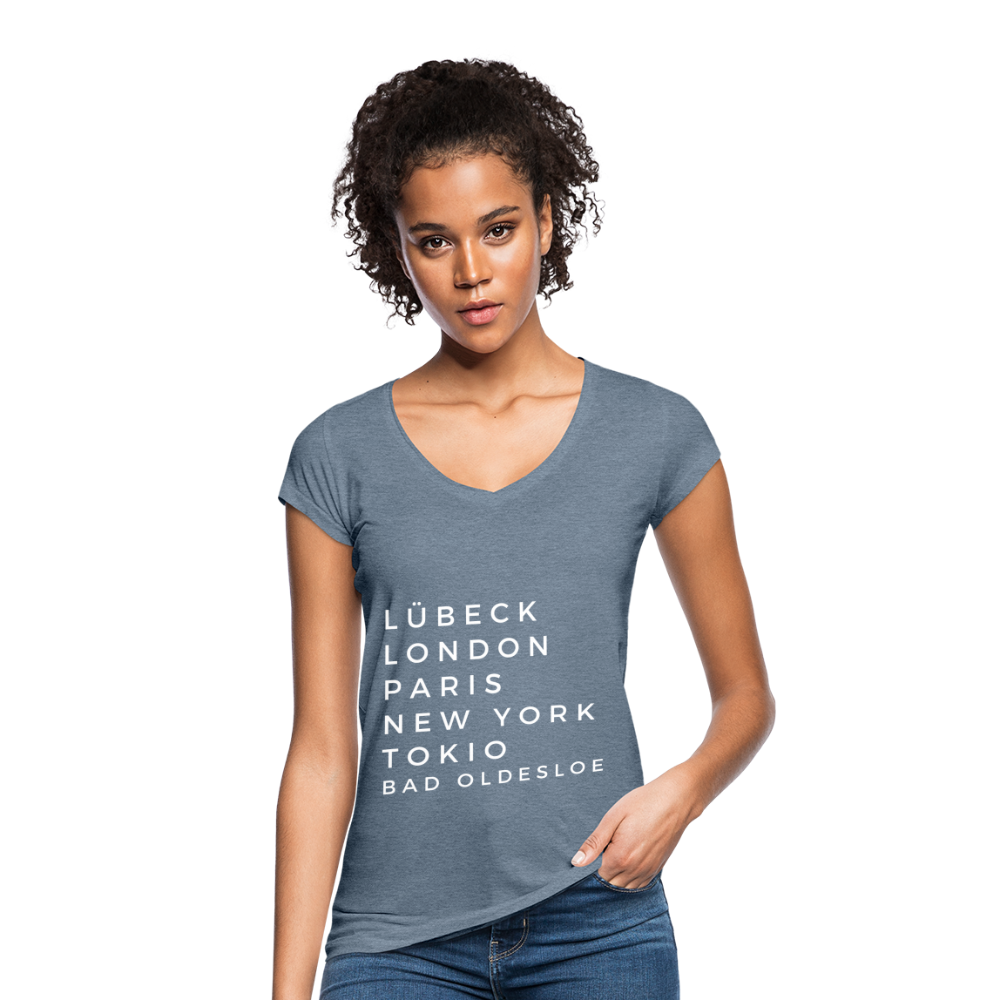 Bad Oldesloe Damen Vintage T-Shirt - Vintage Denim