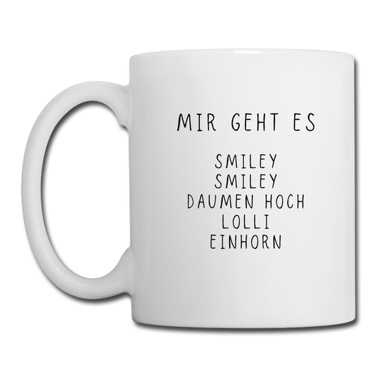 Smiley Tasse - Weiß