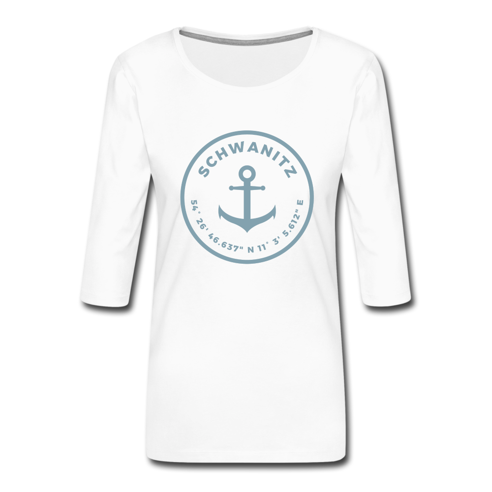 Koordinaten Damen 3/4-Arm Shirt - Weiß