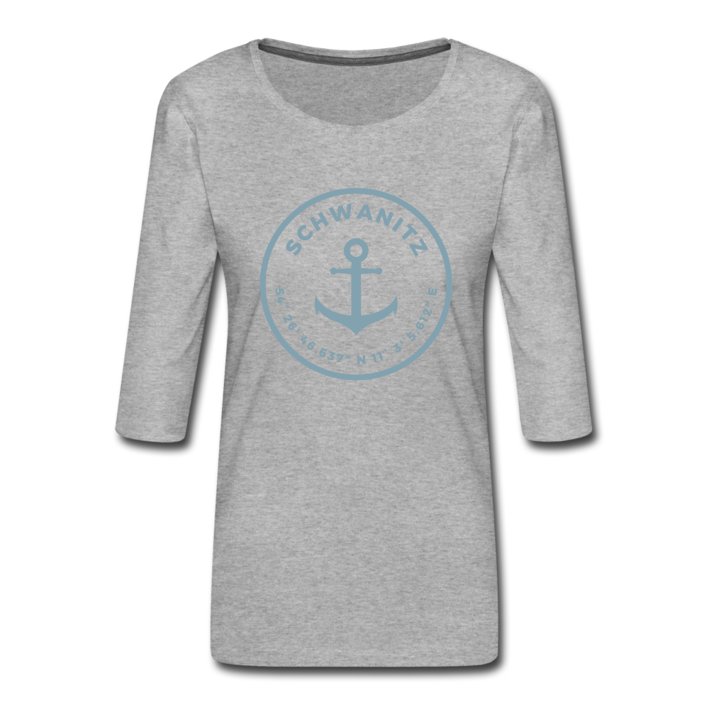 Koordinaten Damen 3/4-Arm Shirt - Grau meliert