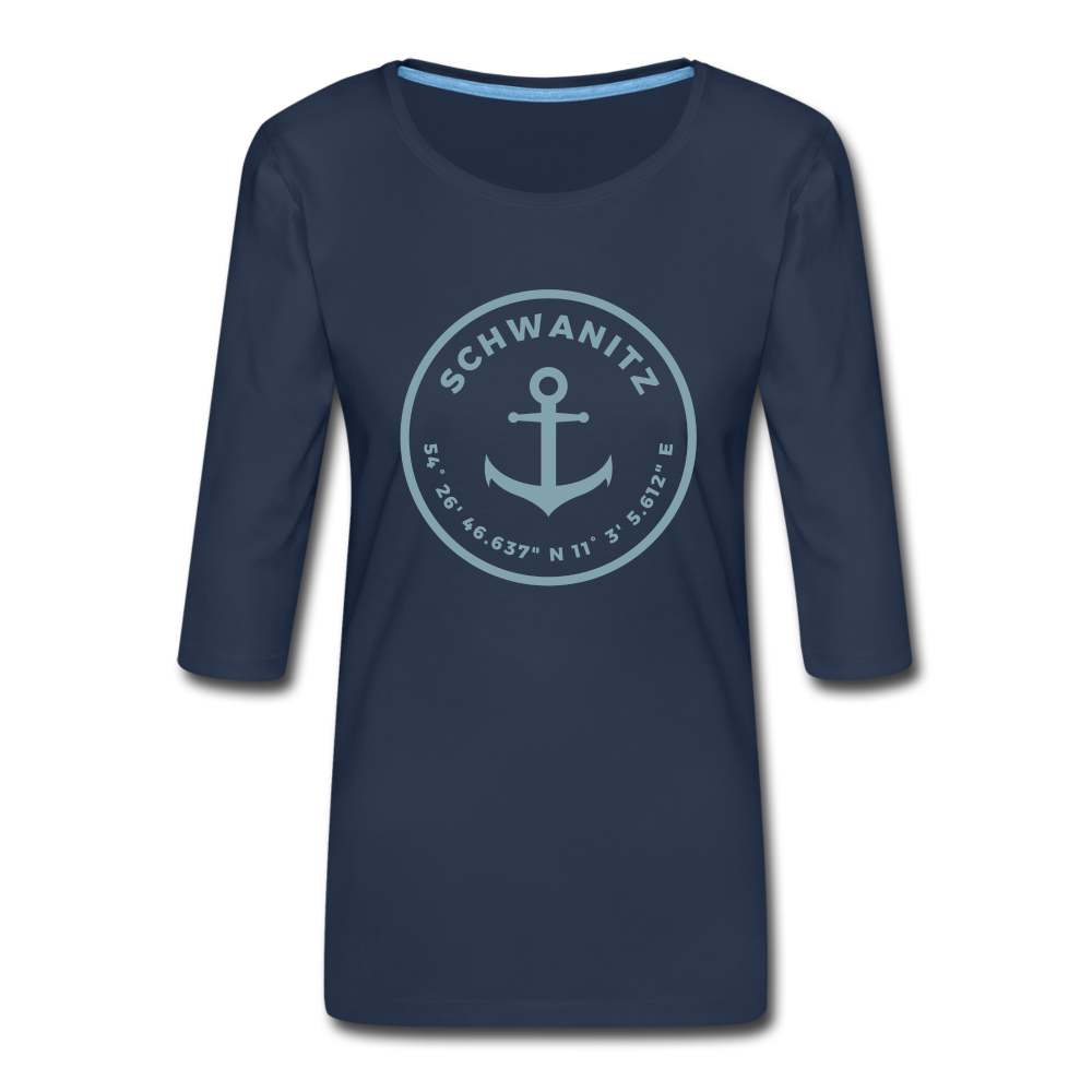 Koordinaten Damen 3/4-Arm Shirt - Navy