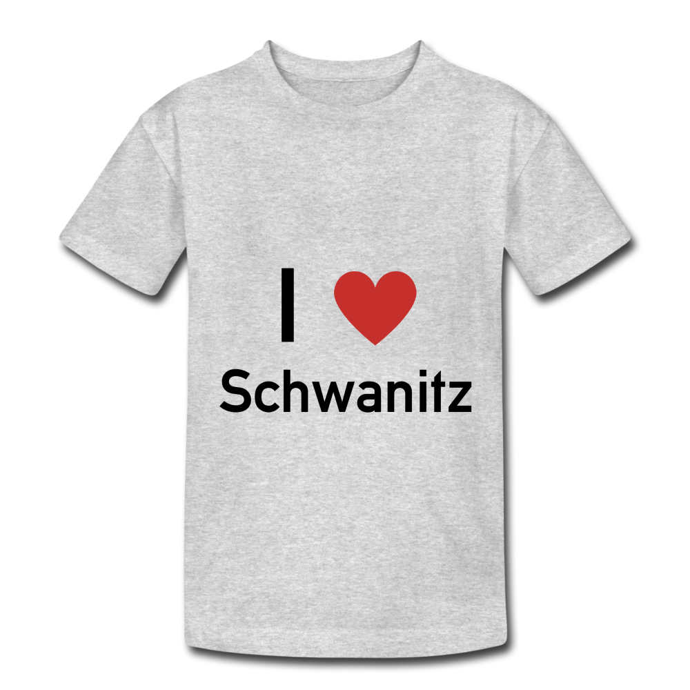 Kinder Tshirt I love Schwanitz - Grau meliert