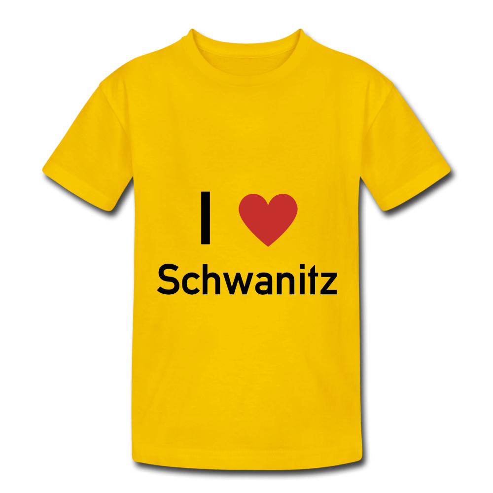 Kinder Tshirt I love Schwanitz - Eigelb