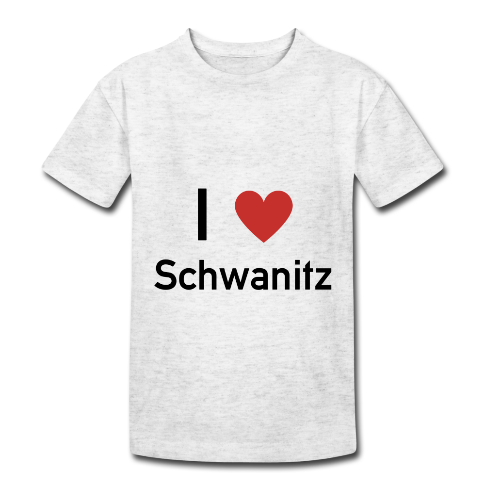Kinder Tshirt I love Schwanitz - Weiß meliert