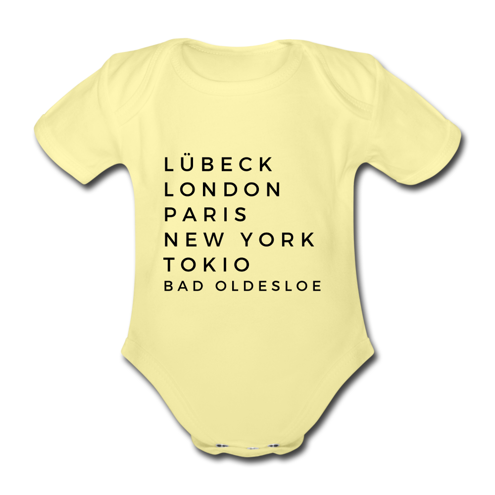Bad Oldesloe Baby-Kurzarm-Body - Hellgelb