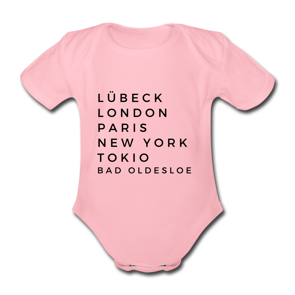 Bad Oldesloe Baby-Kurzarm-Body - Hellrosa